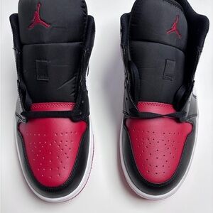 Nike Air Jordan 1 Low Shoes White Black Varsity Red Men's Sneakers 553558-161